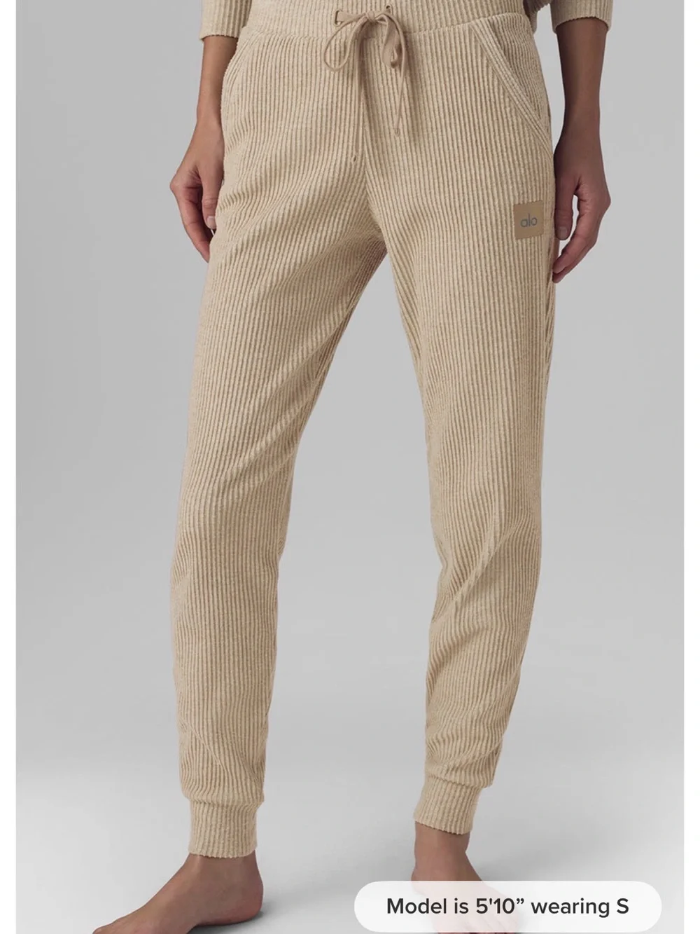 ALO Yoga Muse Ribbed Joggers - Gravel Heather